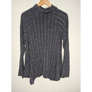 BOBEAU COLLECTION Ribbed A‎ Line Swing Turtleneck Sweater Womens L Gray Capsule